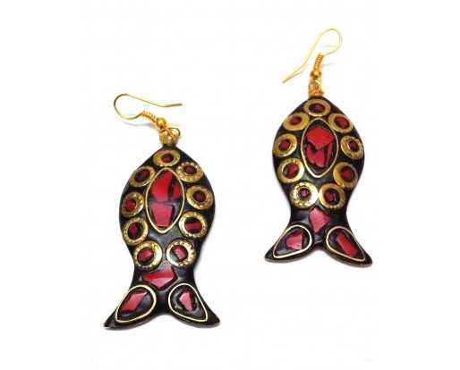 Retro Metal Earring - Ethnic Tribal Fusion - Drop Dangle Hook Long - Fashion 15
